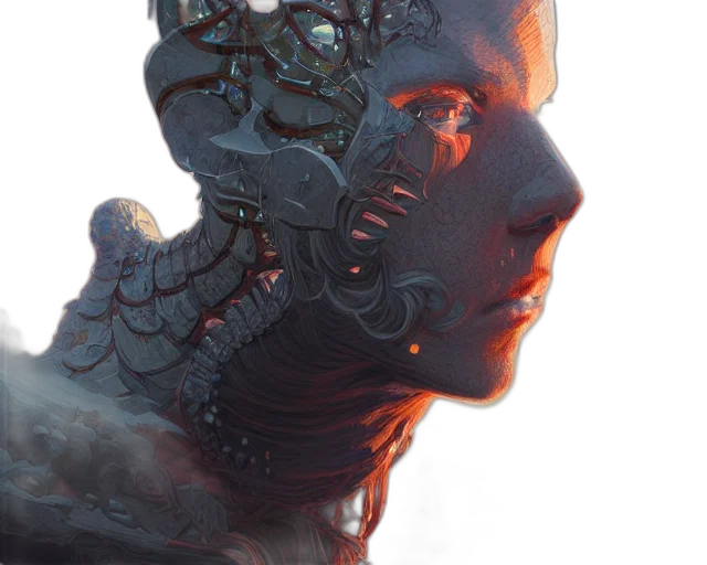 face, robot, crown, mask transparent PNG cut-out