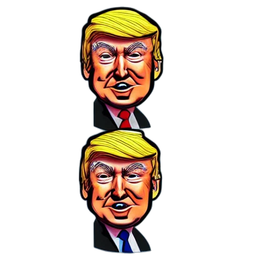 face, mask, pixel art, cartoon, 3d render, comic book art, donald, trump transparent PNG cut-out