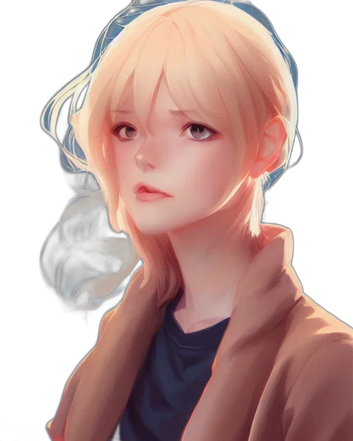 face, jacket, mask, staff, anime, oil painting, watercolor, fantasy art transparent PNG cut-out
