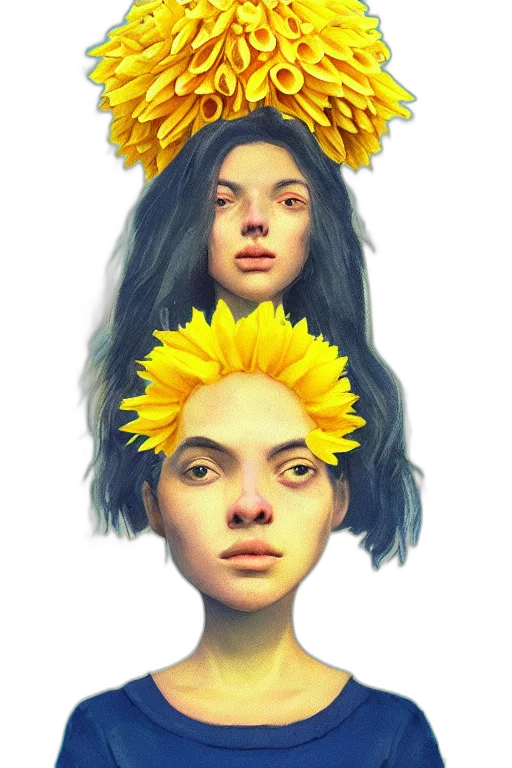 crown, face, mask, flower, photorealistic, fantasy art, concept art, 3d render transparent PNG cut-out