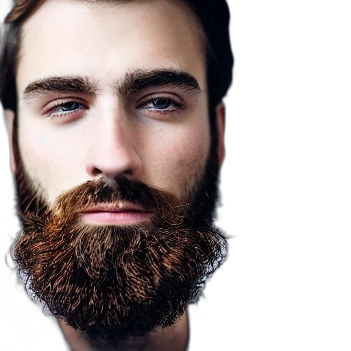 face, hair, photorealistic, 3d render, beautiful, portrait, man, beard transparent PNG cut-out