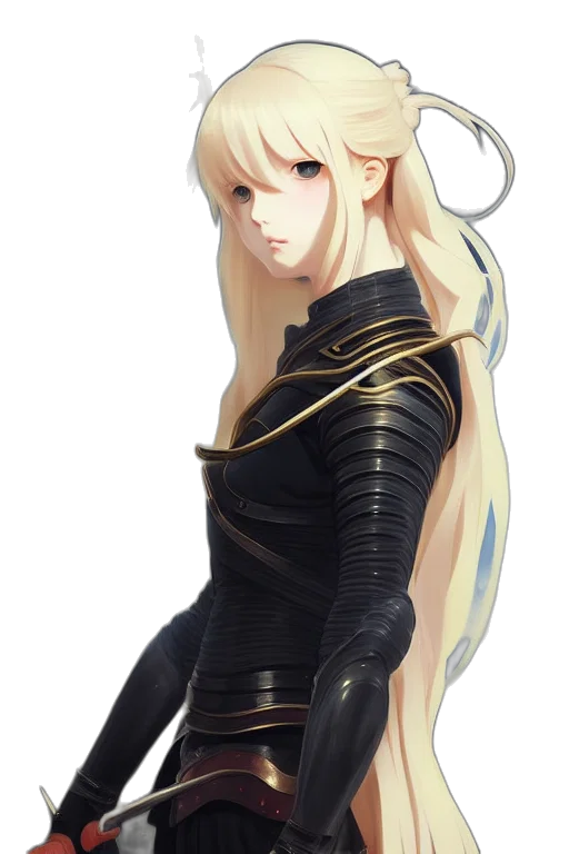 dress, dragon, staff, sword, fantasy art, concept art, anime, pixel art transparent PNG cut-out