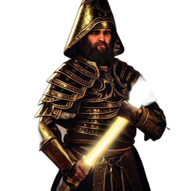 sword, staff, weapon, fantasy art, concept art, pixel art, 3d render, golden transparent PNG cut-out