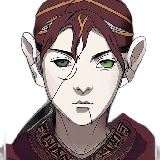 face, mask, staff, fantasy art, concept art, pixel art, anime, earth tones transparent PNG cut-out
