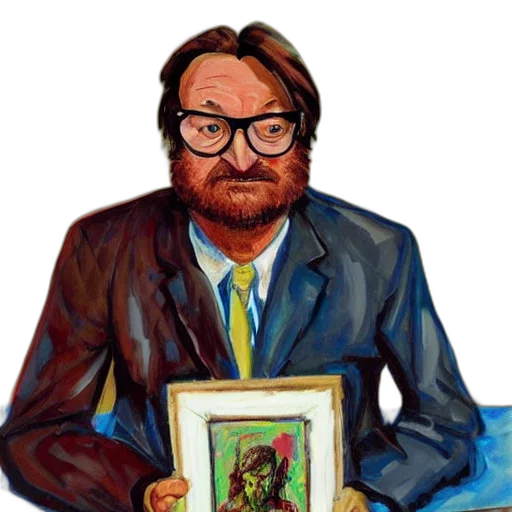 face, jacket, comic book art, oil painting transparent PNG cut-out