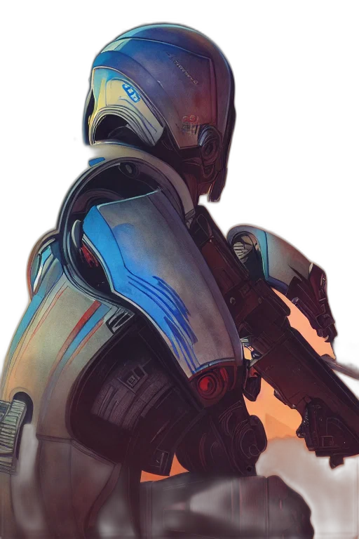 robot, weapon, face, mask transparent PNG cut-out