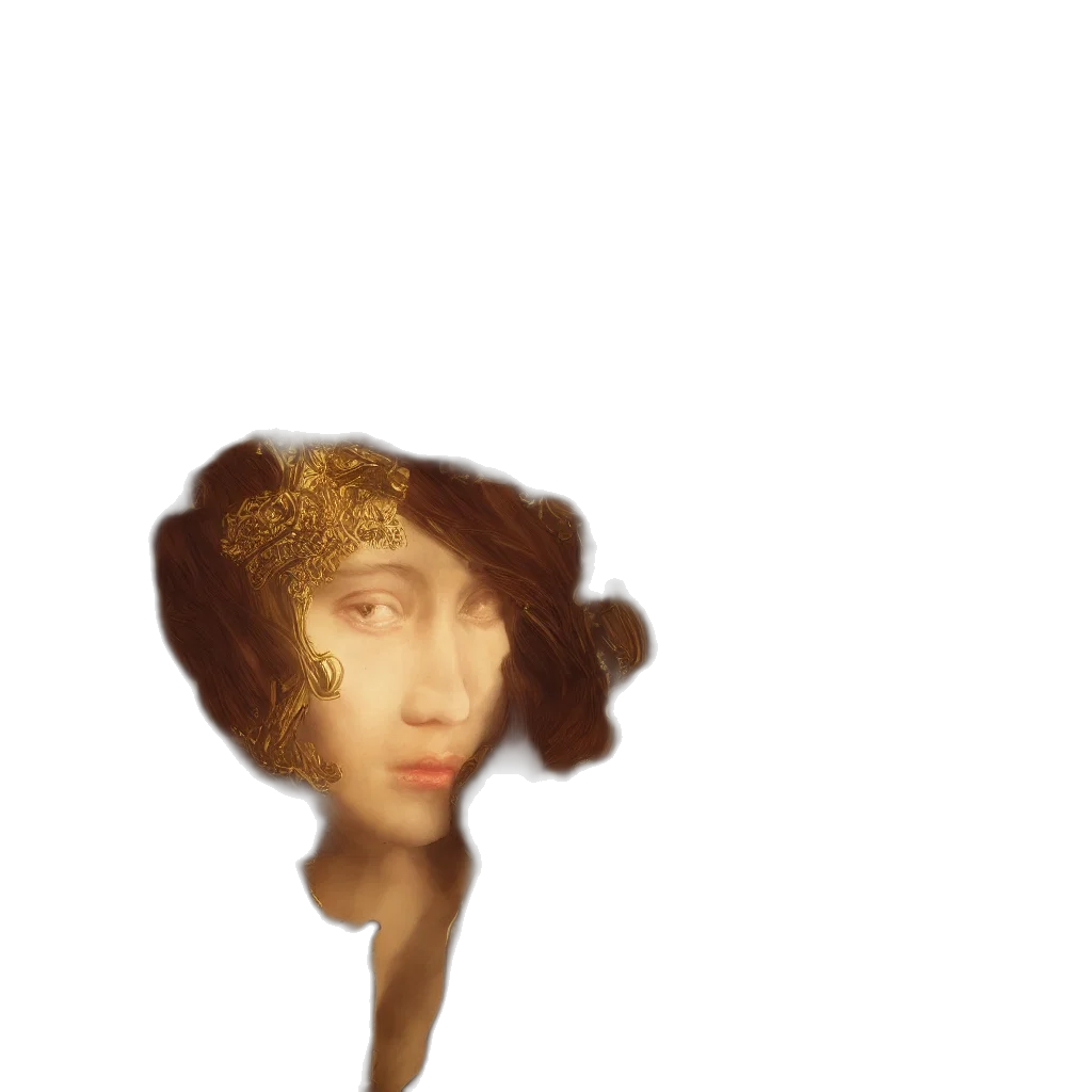 face, mask, hat, crown, photorealistic, 3d render, oil painting, concept art transparent PNG cut-out