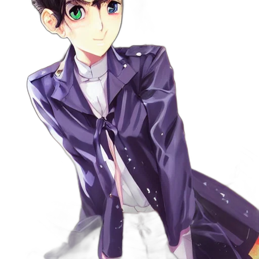 jacket, staff, face, anime, cartoon, watercolor, concept art, pastel transparent PNG cut-out