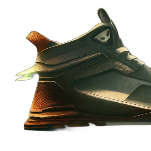 shoes, 3d render, photorealistic, earth tones transparent PNG cut-out