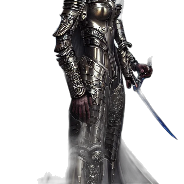 sword, weapon, staff, dress, concept art, fantasy art, 3d render, comic book art transparent PNG cut-out