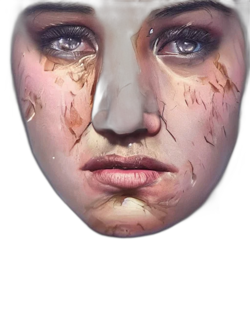 face, mask, jewelry, crown, photorealistic, oil painting, concept art, watercolor transparent PNG cut-out