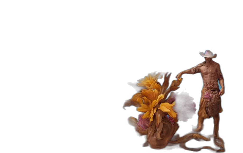 staff, flower, crown, weapon transparent PNG cut-out