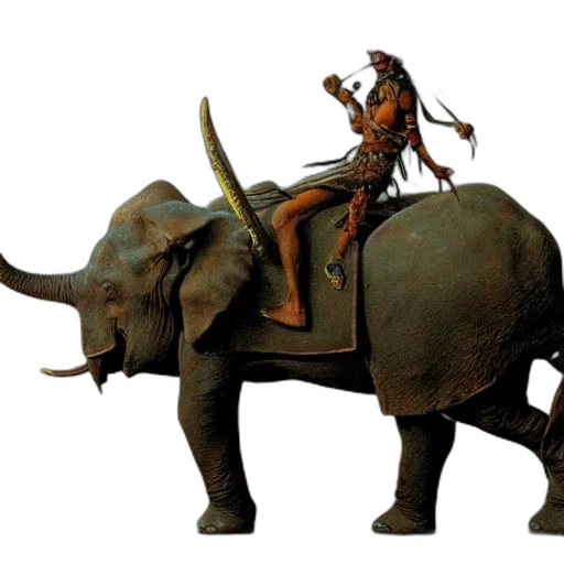 animal, concept art, 3d render, fantasy art, photorealistic, tribal, warrior, riding transparent PNG cut-out