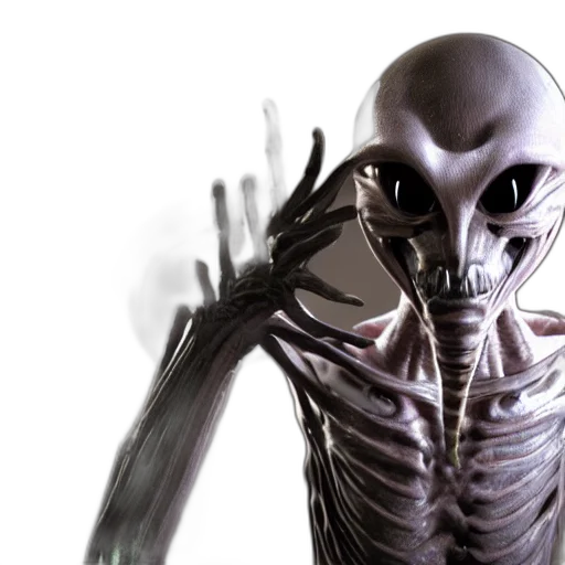 creature, robot, mask, concept art, 3d render, outer space, spooky, alien transparent PNG cut-out