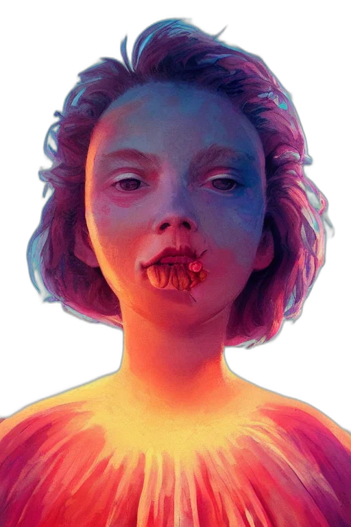 face, mask, creature, dress, concept art, comic book art, photorealistic, watercolor transparent PNG cut-out