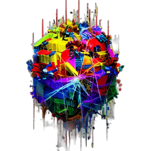 umbrella, crown, 3d render, pixel art transparent PNG cut-out