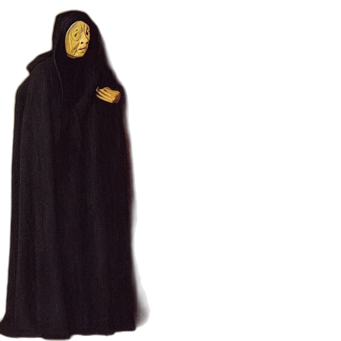 dress, jacket, mask, staff transparent PNG cut-out