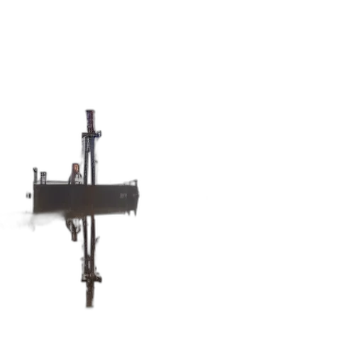 staff, weapon, sword, robot, 3d render, flooded, abanded, rusty transparent PNG cut-out