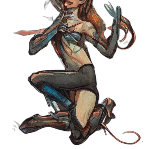 creature, robot, staff, concept art transparent PNG cut-out