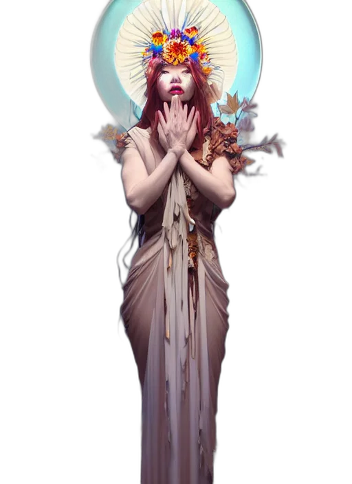 dress, staff, concept art, fantasy art transparent PNG cut-out
