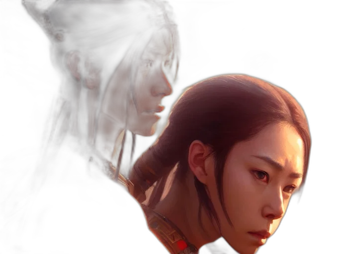 face, staff, mask, photorealistic, concept art, fantasy art, oil painting, fire transparent PNG cut-out