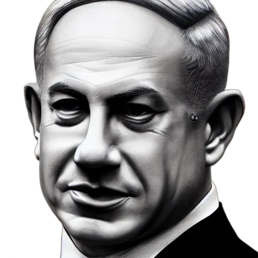 face, photorealistic, cartoon, oil painting, concept art, benjamin, netanyahu, portrait transparent PNG cut-out