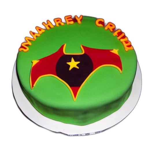 3d render, chinese, bat, superhero, birthday, cake, kodak, film transparent PNG cut-out