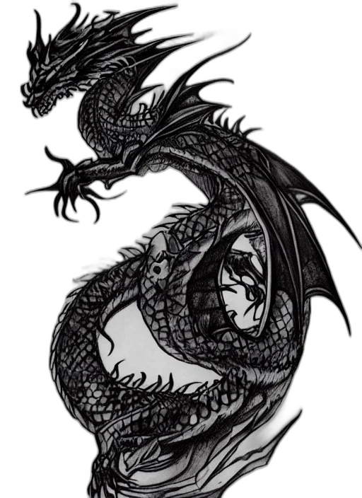 dragon, sword, creature, staff transparent PNG cut-out