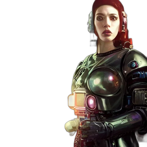 robot, cyberpunk, concept art, 3d render transparent PNG cut-out