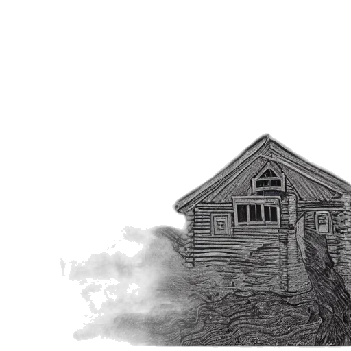 building, furniture, concept art, pencil sketch, photorealistic, comic book art, fog, rain transparent PNG cut-out