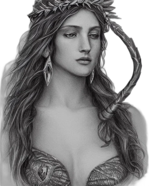 jewelry, crown, hair, face, pencil sketch, fantasy art, photorealistic, oil painting transparent PNG cut-out