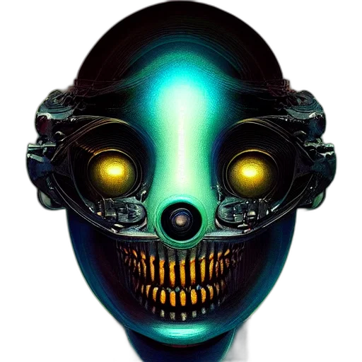 robot, mask, face, cyberpunk transparent PNG cut-out