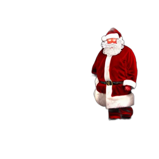 3d render, santa, claus, real transparent PNG cut-out