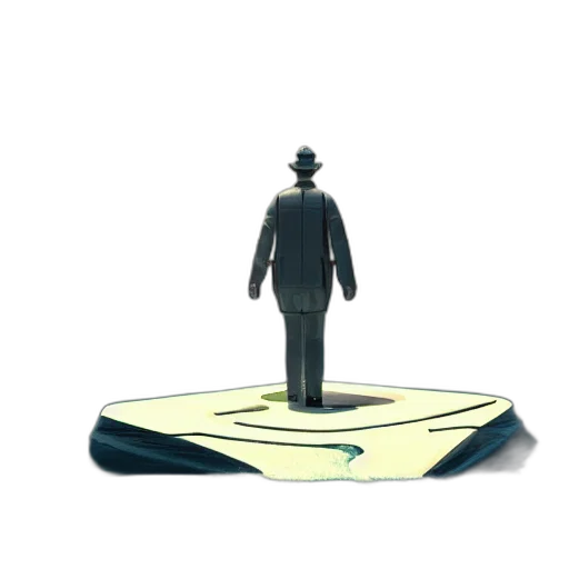 staff, robot, hat, jacket, 3d render, concept art, cartoon, unreal transparent PNG cut-out