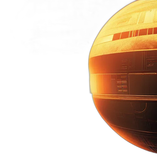 3d render, concept art, outer space, golden transparent PNG cut-out
