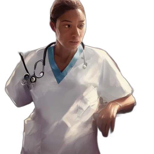 staff, weapon, concept art, photorealistic, oil painting, cartoon, female, doctor transparent PNG cut-out