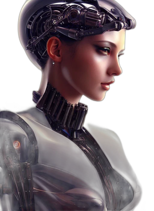 robot, crown, cyberpunk, concept art, photorealistic, fantasy art, photo, gorgeous transparent PNG cut-out