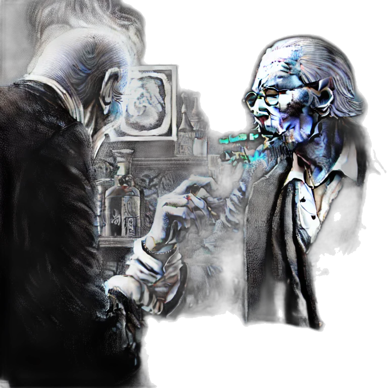 mask, robot, jacket, concept art, comic book art, cyberpunk, fantasy art, fire transparent PNG cut-out