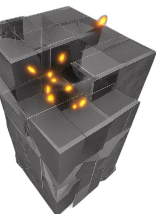 robot, 3d render, concept art, fire transparent PNG cut-out