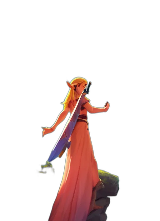 staff, dress, sword, weapon, concept art, fantasy art, 3d render, pixel art transparent PNG cut-out