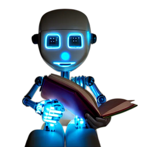 robot, staff, 3d render, concept art transparent PNG cut-out