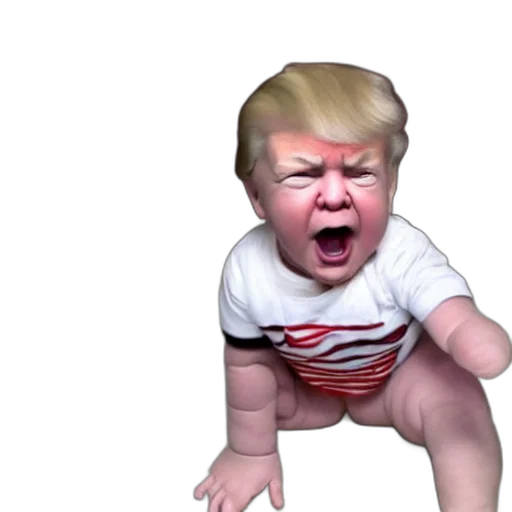 creature, 3d render, concept art, angry, baby, donald, trump transparent PNG cut-out
