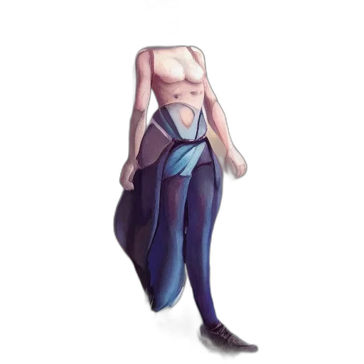 dress, creature, jacket, staff transparent PNG cut-out