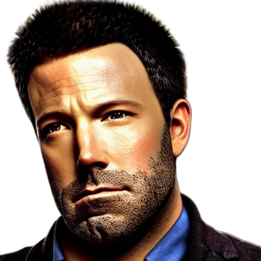 face, hair, photorealistic, ben, affleck, daredevil transparent PNG cut-out
