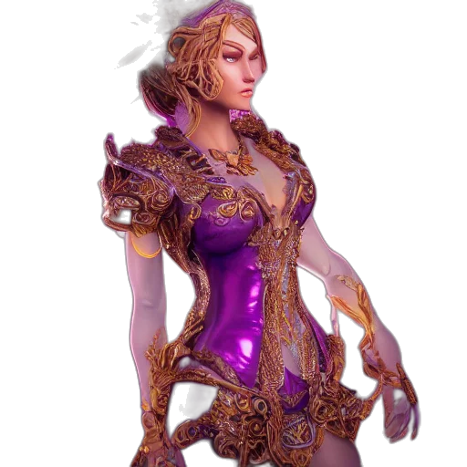 dress, fantasy art, concept art, 3d render, pixel art, princess, amethyst, ornate transparent PNG cut-out