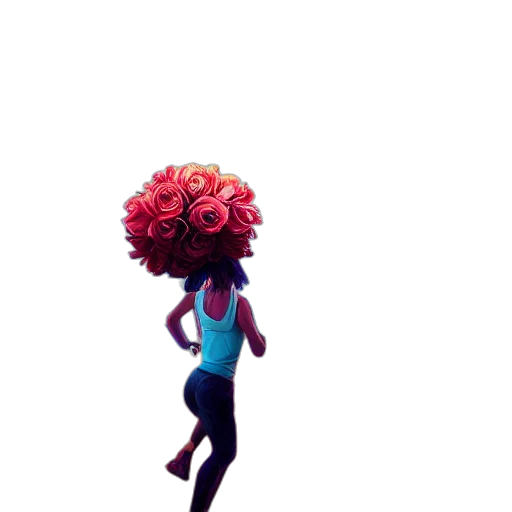 flower, dress, hair, crown, concept art, 3d render, pixel art, photorealistic transparent PNG cut-out