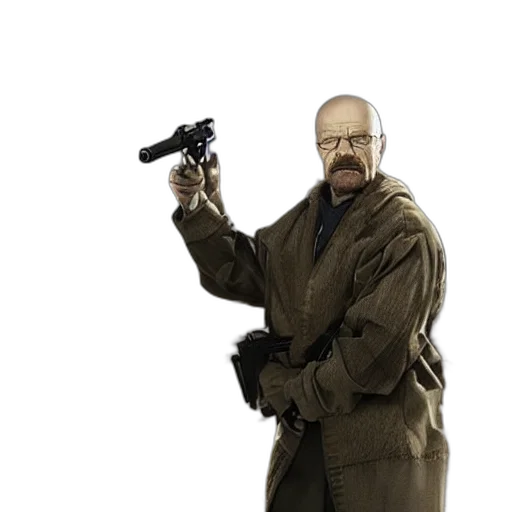 weapon, staff, jacket, animal, concept art, photorealistic, 3d render, walter transparent PNG cut-out