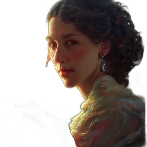 face, dress, crown, staff, oil painting, photorealistic, fantasy art, concept art transparent PNG cut-out