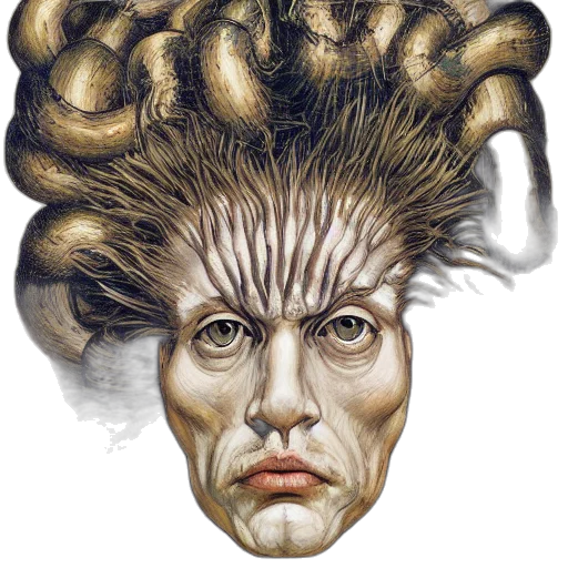 face, mask, hair, creature transparent PNG cut-out