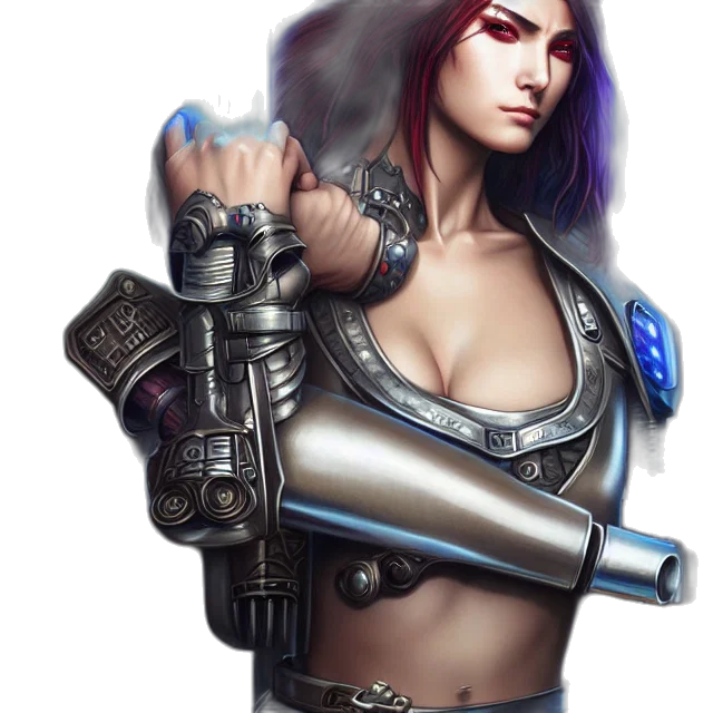 weapon, sword, staff, fantasy art, concept art, cyberpunk, photorealistic, maid transparent PNG cut-out